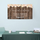Floral Afstuderen Rustic Barn Wood Spandoek (Beurs)