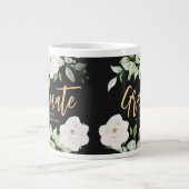 Floral Afstuderen Script tweezijdig zwart Grote Koffiekop (Voorkant)