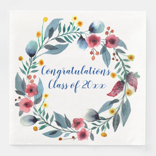 Floral Afstuderen Servet (Voorkant)