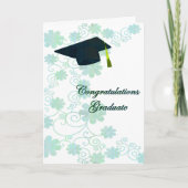 Floral Afstuderen Wenskaart Kaart (Voorkant)