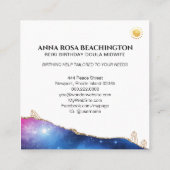 *~* Floral Agate Birthing Cosmic Midechta Doula Vierkante Visitekaartje (Achterkant)