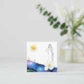 *~* Floral Agate Crystals Cosmic Gold Goddess  Vierkante Visitekaartje (Staand voorkant)