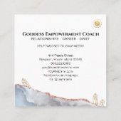 *~* Floral Agate Crystals Roos Gold Goddess  Vierkante Visitekaartje (Achterkant)