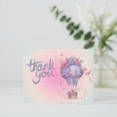 Floral Air Ballon Hartelijk dank Briefkaart (Staand voorkant)