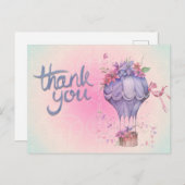 Floral Air Ballon Hartelijk dank Briefkaart (Voorkant / Achterkant)