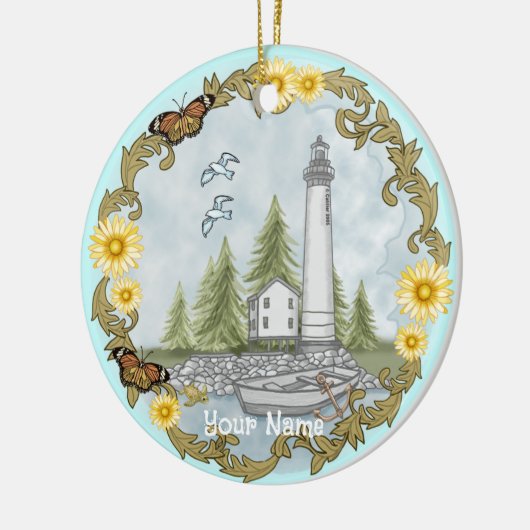 Floral Alabama Lighthouse Ornament (Links)