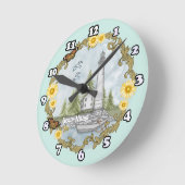 Floral Alabama Vuurtorenklok Ronde Klok (Hoek)