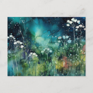 Floral Alcohol Ink Collage Briefkaart