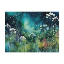 Floral Alcohol Ink Collage Briefkaart