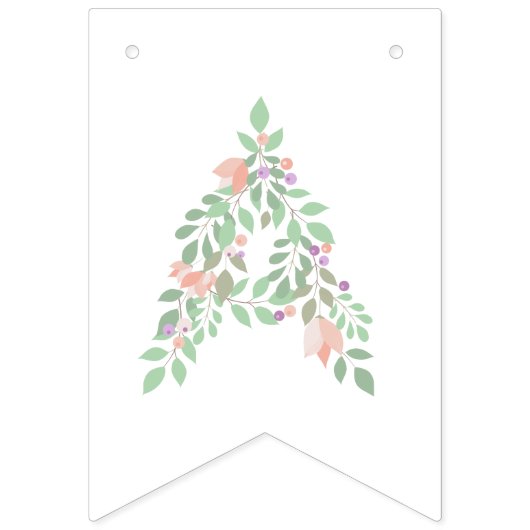 Floral alfabet Happy Birthday banner (Derde vlag)