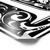 Floral alfabet Monogram Letter E Foto afdrukken (Hoek)