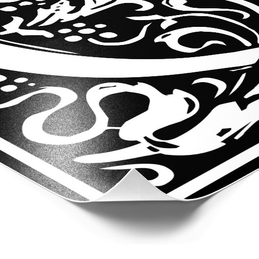 Floral alfabet Monogram Letter Q Foto afdrukken (Hoek)