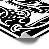 Floral alfabet Monogram letter R Poster (Hoek)