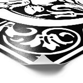 Floral alfabet Monogram Letter U Foto afdrukken (Hoek)