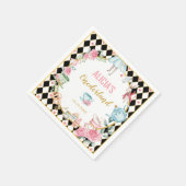 Floral Alice in Wonderland Mad Tea Party Birthday Servet (Hoek)