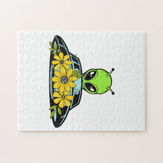 Floral Alien Spaceship Legpuzzel (Horizontaal)