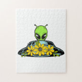 Floral Alien Spaceship Legpuzzel (Verticaal)