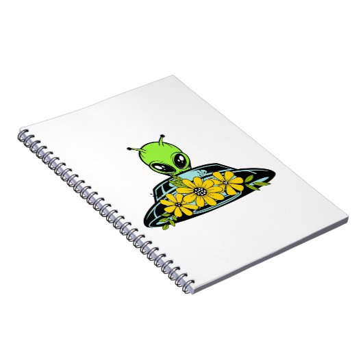 Floral Alien Spaceship Notitieboek (Rechterzijde)