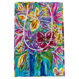 Floral all gelegenheid geschenktas medium cadeauzakje