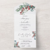 Floral All In One Wedding Invitation  Uitnodiging (Binnen)