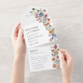 Floral all in One Wedding Invite All In One Uitnodiging (Afscheurbaar)