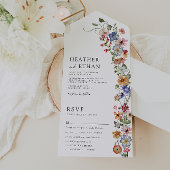 Floral all in One Wedding Invite All In One Uitnodiging