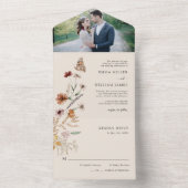 Floral all in One Wedding Invite Uitnodiging (Binnen)
