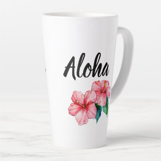 Floral Aloha Coffee Latte Mok (Rechterhoek)