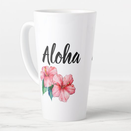 Floral Aloha Coffee Latte Mok (Linkerhoek)