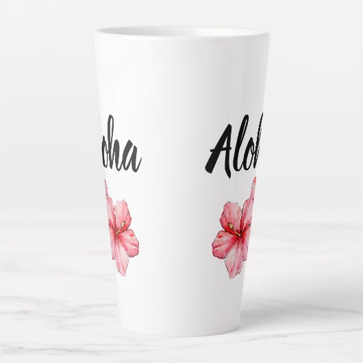Floral Aloha Coffee Latte Mok (Voorkant)