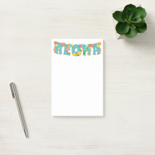 Floral Aloha Typography Post-it® Notes (Kantoor)