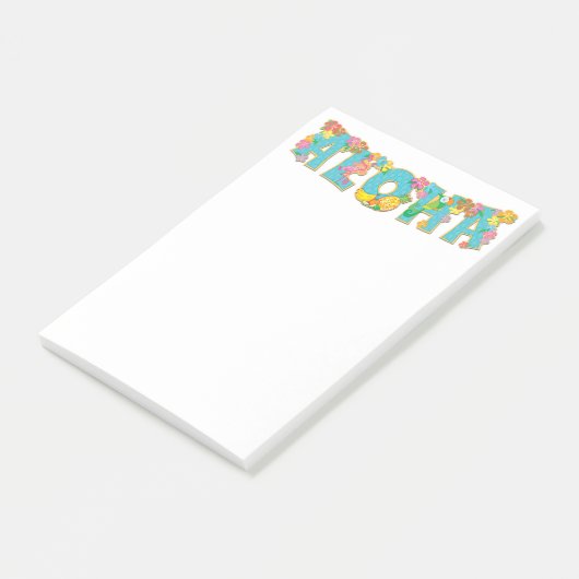Floral Aloha Typography Post-it® Notes (Schuin)