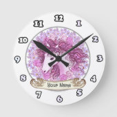 Floral Alpha Unicorn klok (Voorkant)