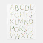 Floral Alphabet ABC Fleece Deken (Voorkant)