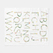 Floral Alphabet ABC Fleece Deken (Voorkant (Horizontaal))