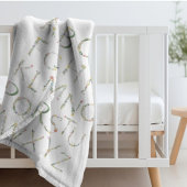 Floral Alphabet ABC Fleece Deken