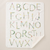 Floral Alphabet ABC Fleece Deken (Voorkant)
