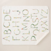 Floral Alphabet ABC Fleece Deken (Voorkant (horizontaal))