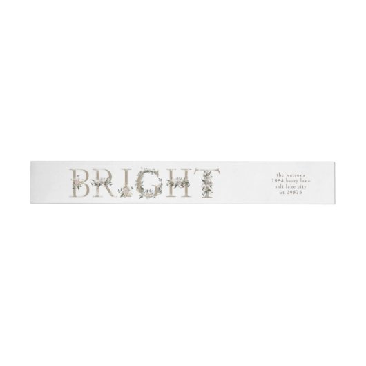 Floral Alphabet BRIGHT return address label (Individueel)