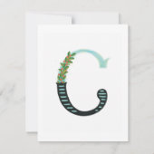 Floral Alphabet - C - Stationery Note Kaart Notitiekaartje (Achterkant)