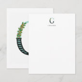 Floral Alphabet - C - Stationery Note Kaart Notitiekaartje (Voorkant / Achterkant)