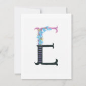 Floral Alphabet - E - Stationery Note Kaart Notitiekaartje (Achterkant)
