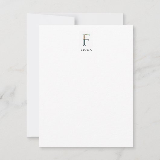 Floral Alphabet - F - Stationery Note Kaart Notitiekaartje (Voorkant)