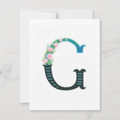 Floral Alphabet - G - Stationery Note Kaart Notitiekaartje (Achterkant)