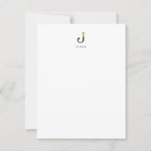 Floral Alphabet - J - Stationery Note Kaart Notitiekaartje (Voorkant)