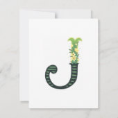 Floral Alphabet - J - Stationery Note Kaart Notitiekaartje (Achterkant)