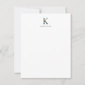 Floral Alphabet - K - Stationery Note Kaart Notitiekaartje (Voorkant)