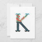 Floral Alphabet - K - Stationery Note Kaart Notitiekaartje (Achterkant)