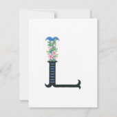 Floral Alphabet - L - Stationery Note Kaart Notitiekaartje (Achterkant)
