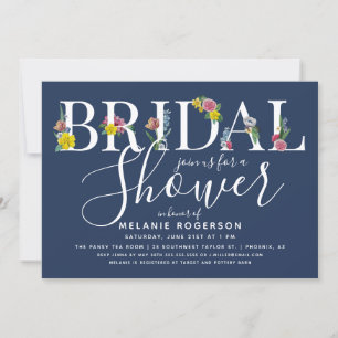 Floral Alphabet Letter Bridal Shower Kaart